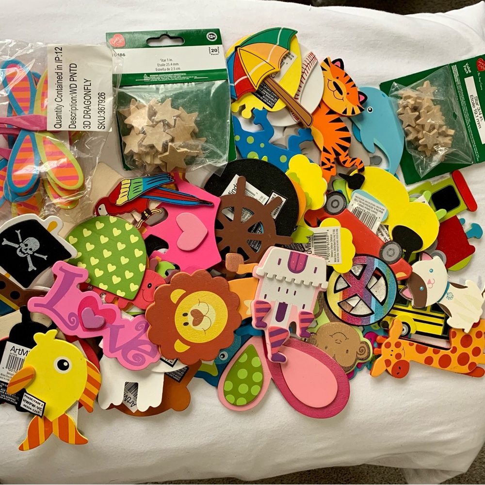 Wood Craft Cut Outs Animals, Cars, Sports, Emojis, Shapes, Supplies 53+ Stars